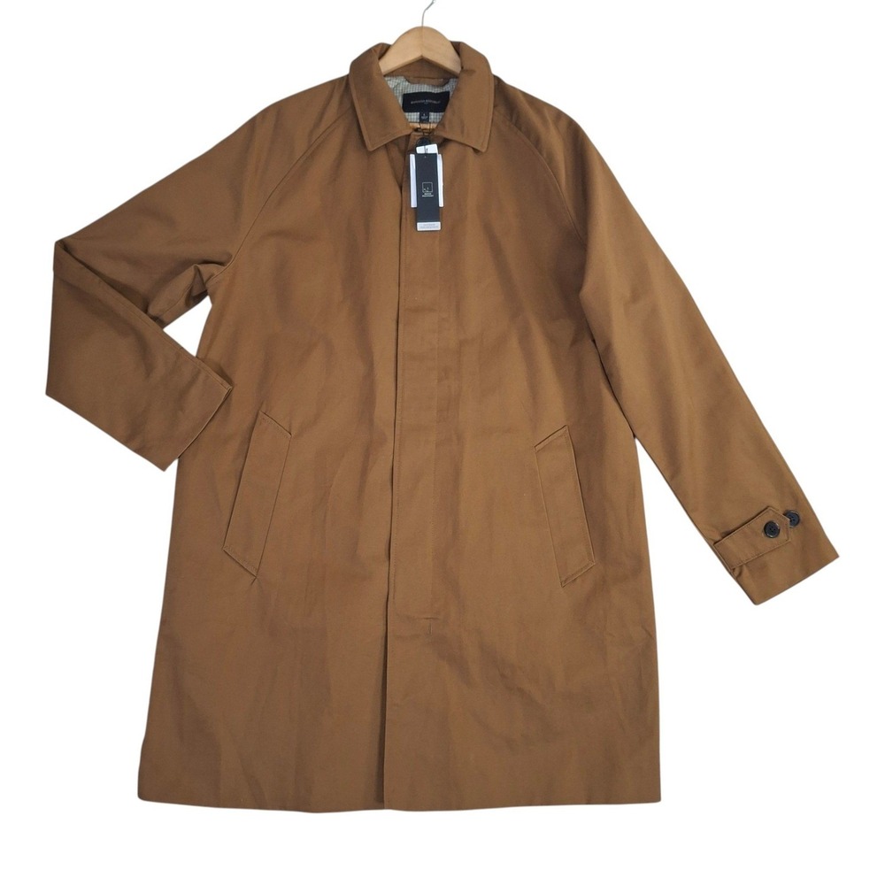 Banana Republic Cotton Waxed Mac Jacket Men's Large Vicuna Brown Water Resistant